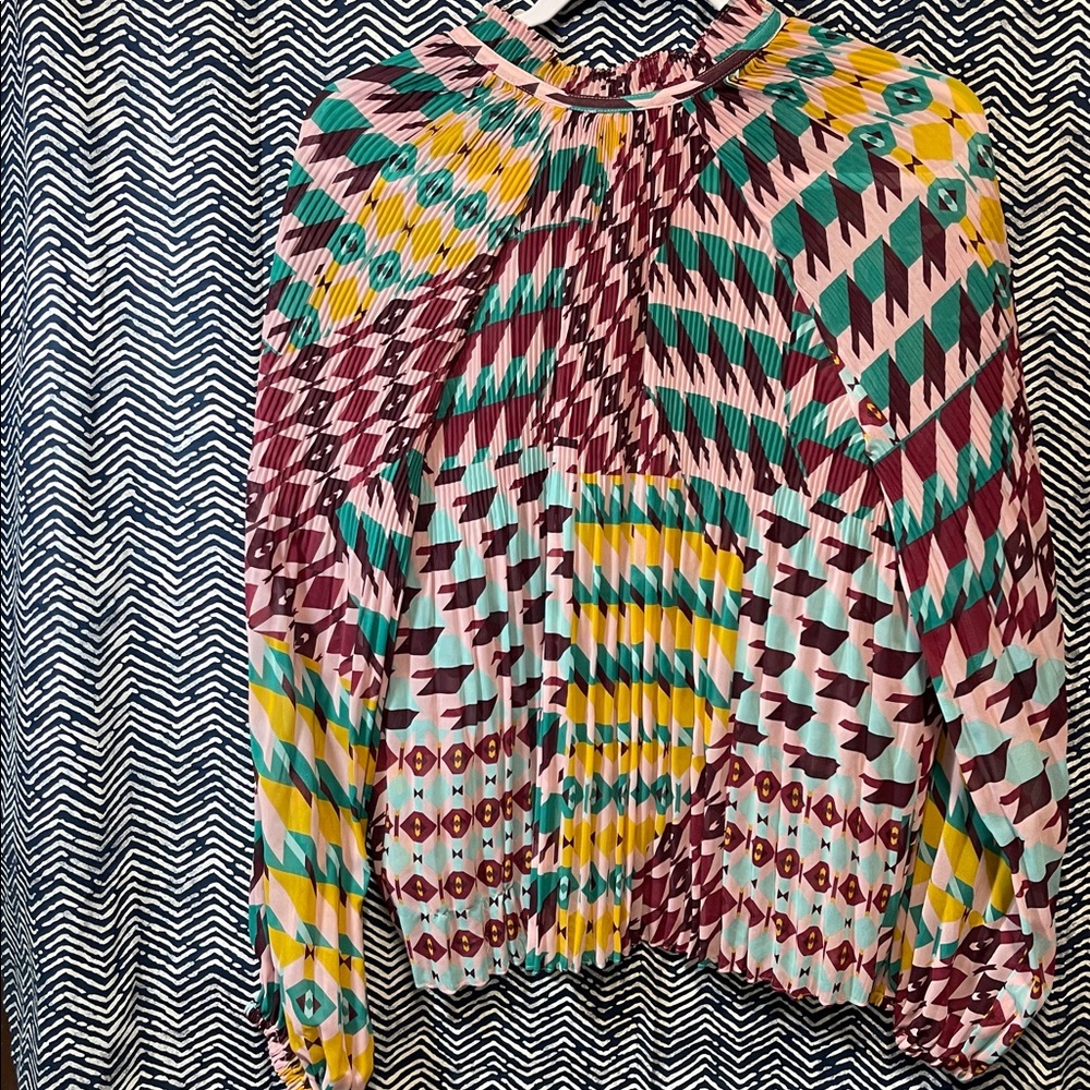 Ryegrass Multicolor Geometric Blouse
